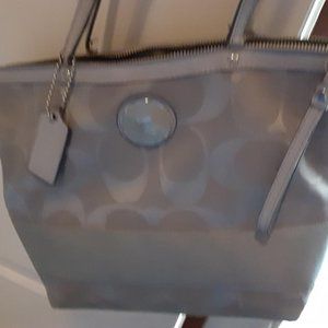 medium gray Coach purse